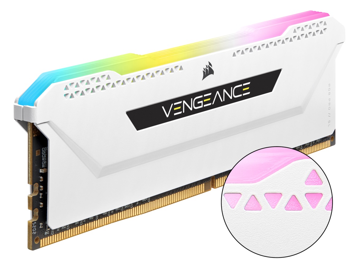 Memria RAM Corsair Vengeance RGB PRO SL DDR4 32GB (2x16GB) 3200MHZ Branca 2